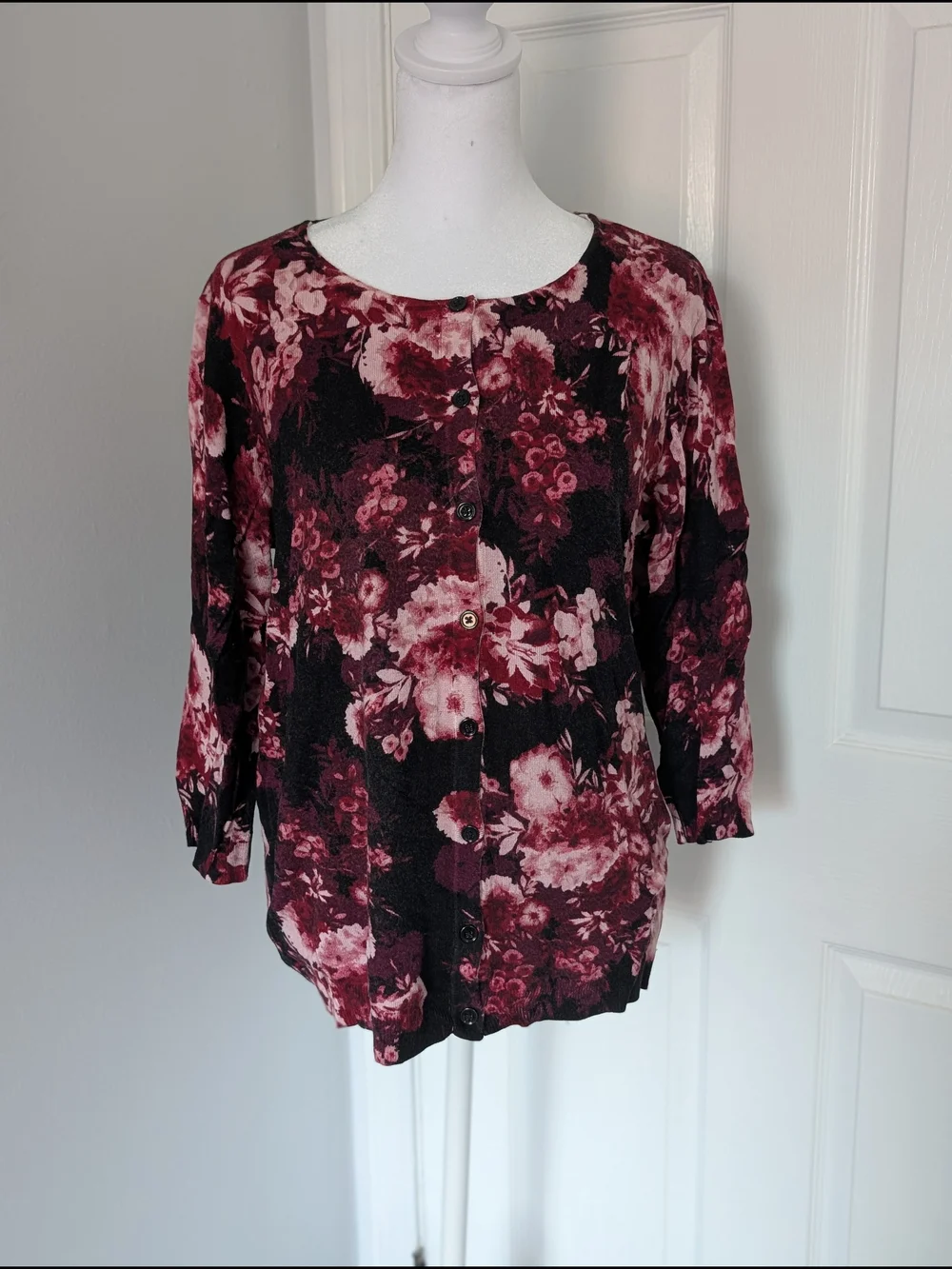 DB by Dress Barn Ladies Button-Down Cardigan with 3/4 Sleeves